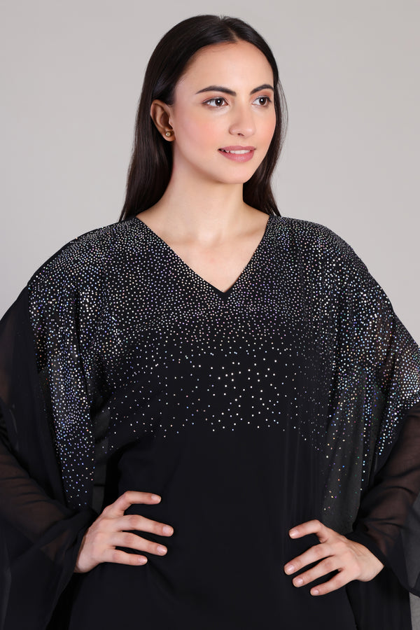 Women's Sequins Motifs Embellished Georgette Kaftan Set