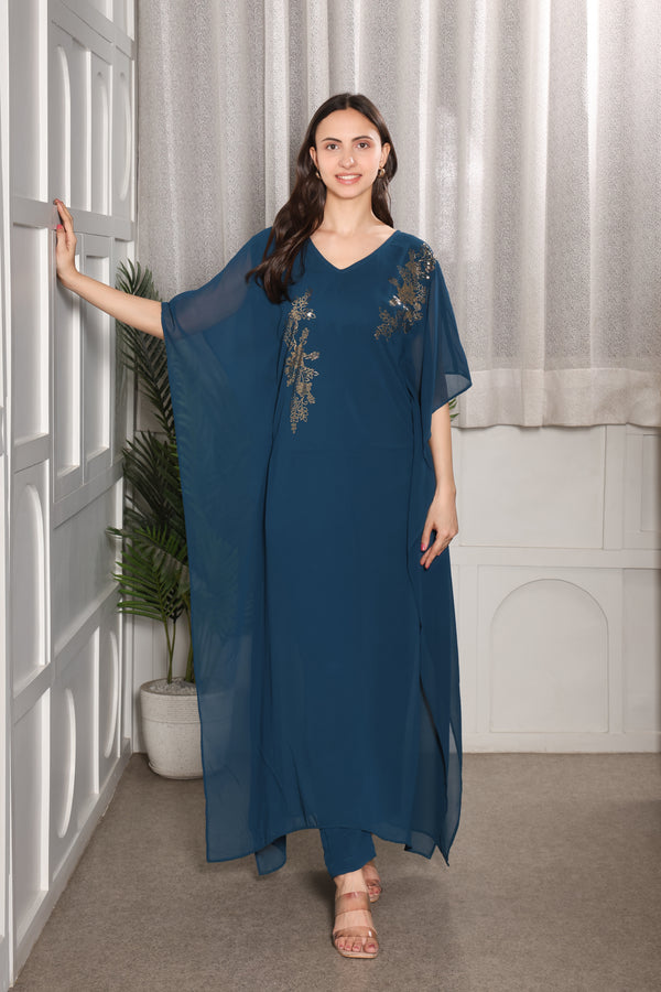 Women's Sequins Embellished Georgette Kaftan set