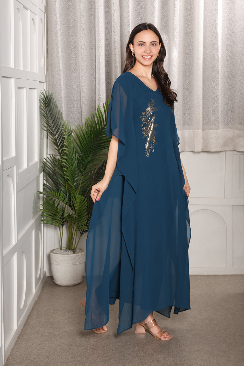 Women's Sequins Embellished Georgette Kaftan set