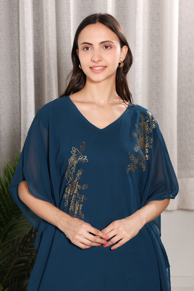 Women's Sequins Embellished Georgette Kaftan set