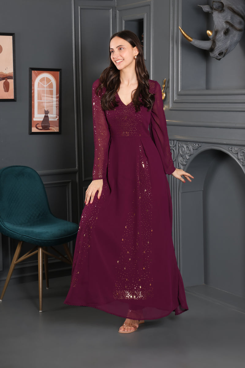 Women's Sequins Motifs Embellished Dress