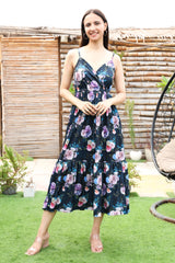 Blooming Grace Spaghetti Strap Floral Spandex Dress