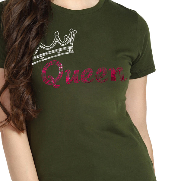 Women's Sequin Motifs Embellished cotton T-shirt