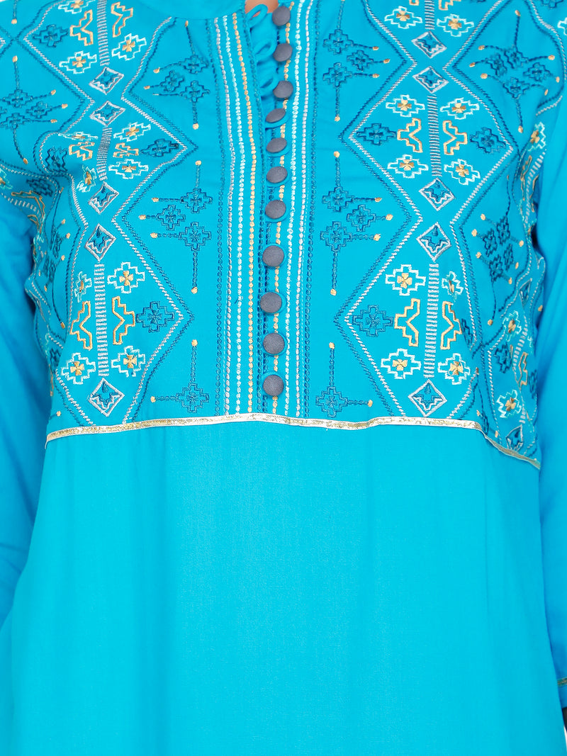 Geometric Embroided A Line Kurti