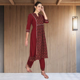 Ethnic cotton printed kurti pant set