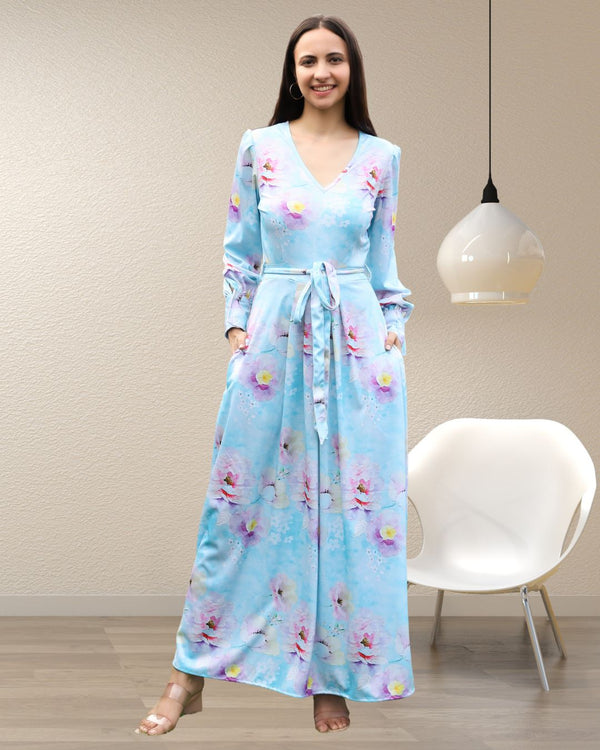 Whimsical Bloom Floral Abstract Maxi Spandex Dress