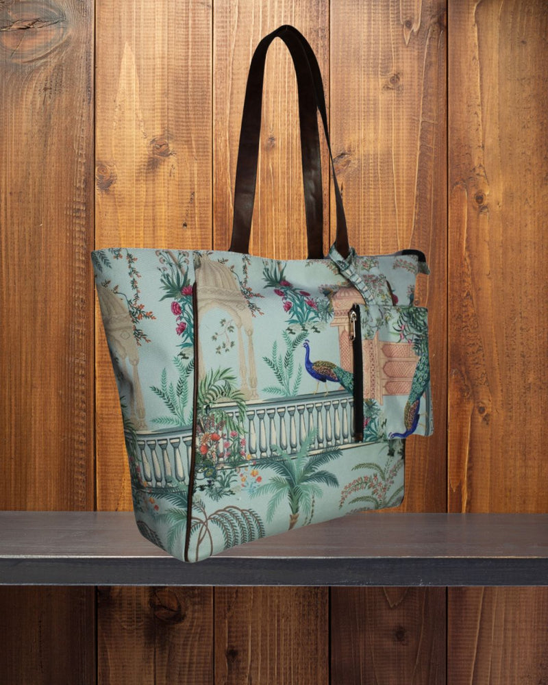 Mughal Garden Printed Canvas Shopper Tote Bag