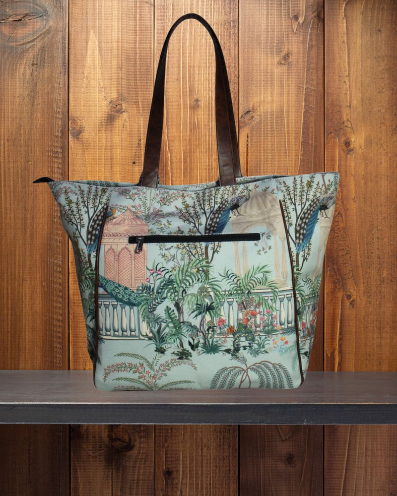 Mughal Garden Printed Canvas Shopper Tote Bag