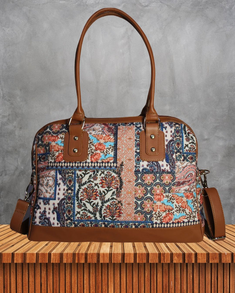 Ethnic Floral Paisley Patchwork Print Canvas Bag