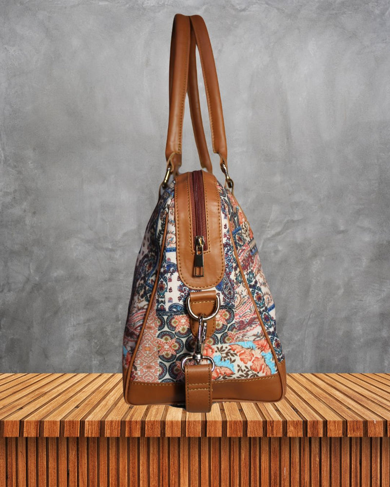 Ethnic Floral Paisley Patchwork Print Canvas Bag