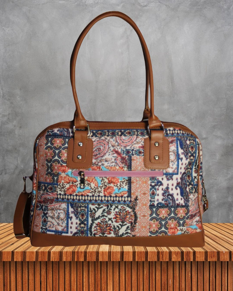 Ethnic Floral Paisley Patchwork Print Canvas Bag