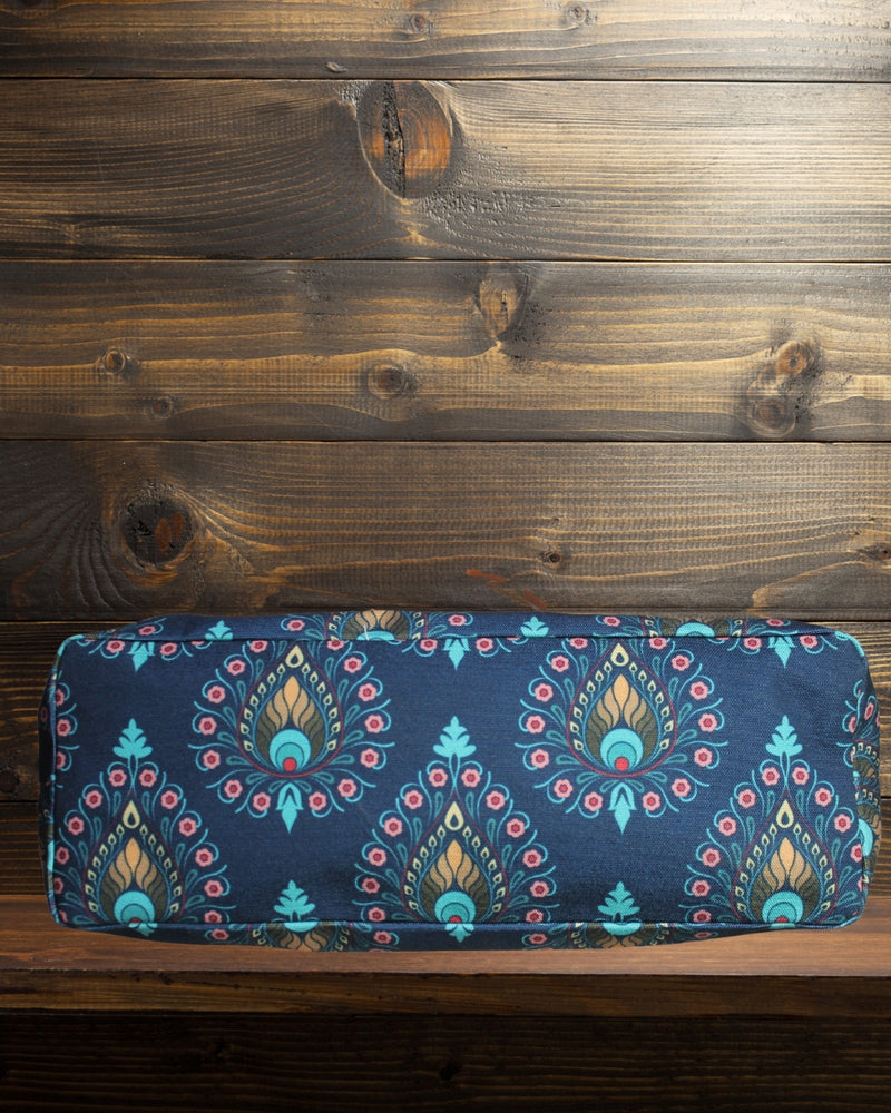 Peacock Feather Print Canvas Tote Bag