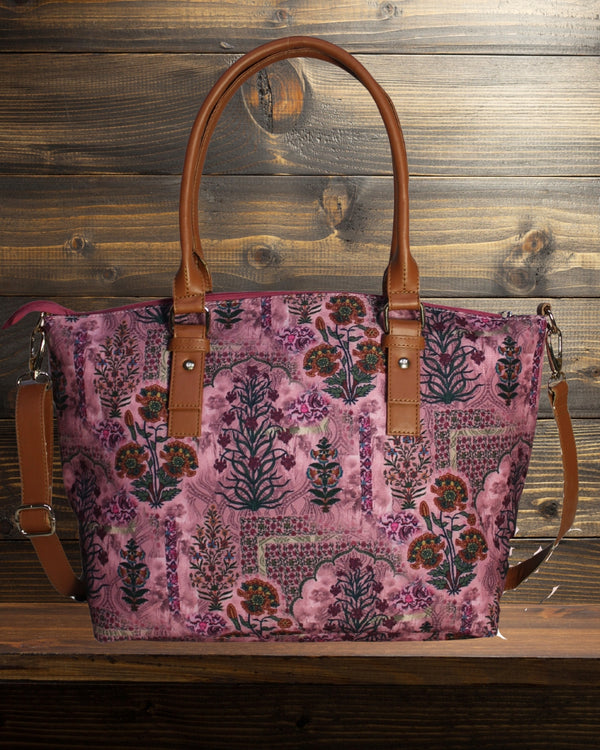 Jaipuri Floral Print Canvas Tote Bag