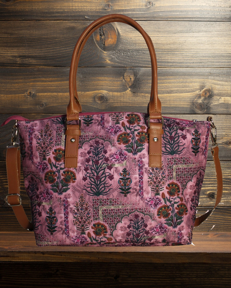 Jaipuri Floral Print Canvas Tote Bag
