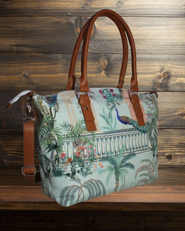 Mughal Garden Print Canvas Tote Bag