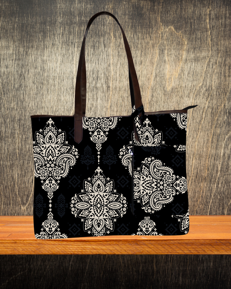 ETHNIHIC BIG PAISLEY PRINT TOTE BAG