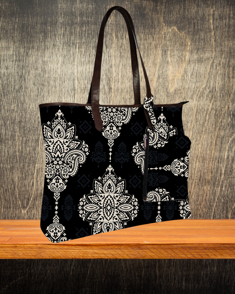 ETHNIHIC BIG PAISLEY PRINT TOTE BAG