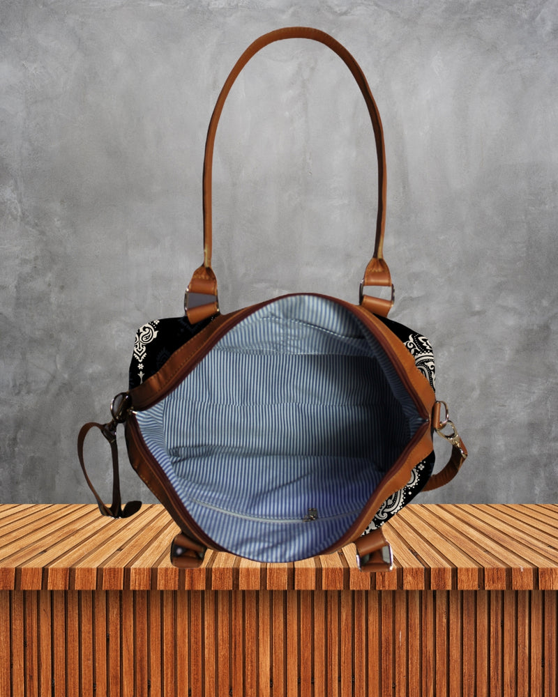 Paisley Print Canvas Bag