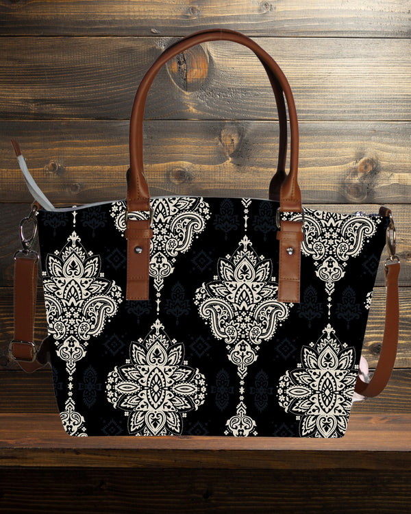 Big Paisley Print Canvas Tote Bag