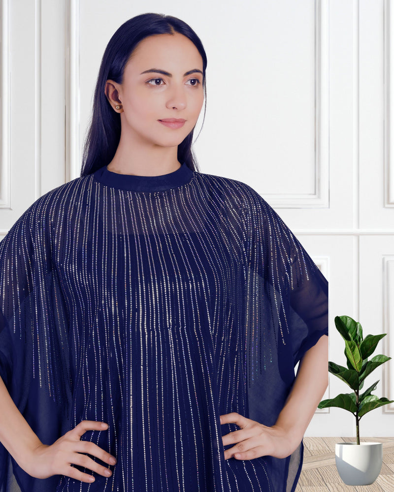 Women's Sequins Motifs Embellished Georgette Kaftan Set