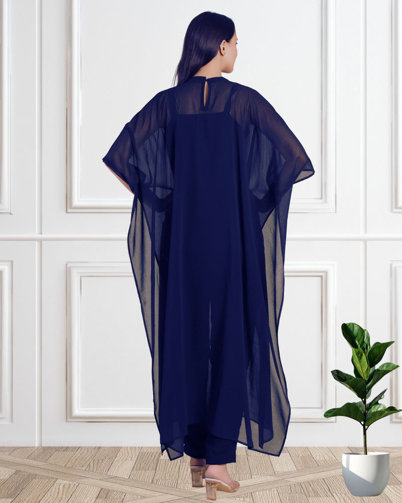 Women's Sequins Motifs Embellished Georgette Kaftan Set