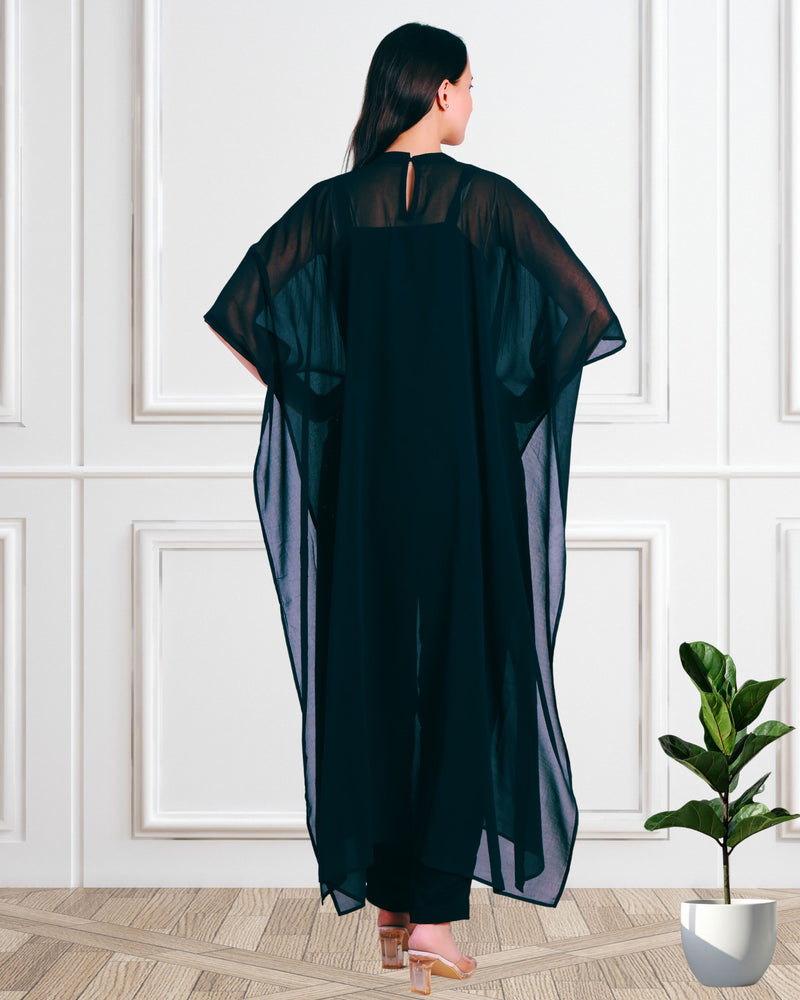 Women's Sequins Motifs Embellished Georgette Kaftan Set