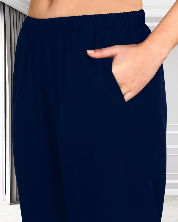 Women's Sequins Motifs Embellished Asymmetric Kurti Pant Set