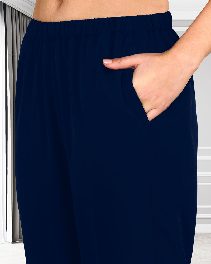 Women's Sequins Motifs Embellished Asymmetric Kurti Pant Set