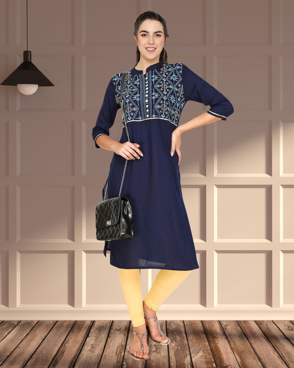 Geometric Embroided A Line Kurti