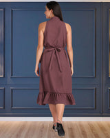 Chic Frilled Crepe Dress