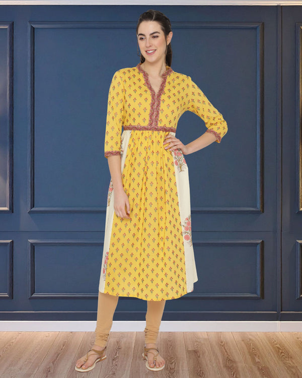 Ethnic printed patchwork Kurti