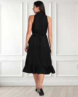 Chic Frilled Crepe Dress