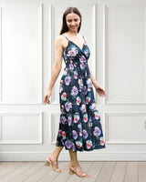 Blooming Grace Spaghetti Strap Floral Spandex Dress