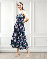 Blooming Grace Spaghetti Strap Floral Spandex Dress