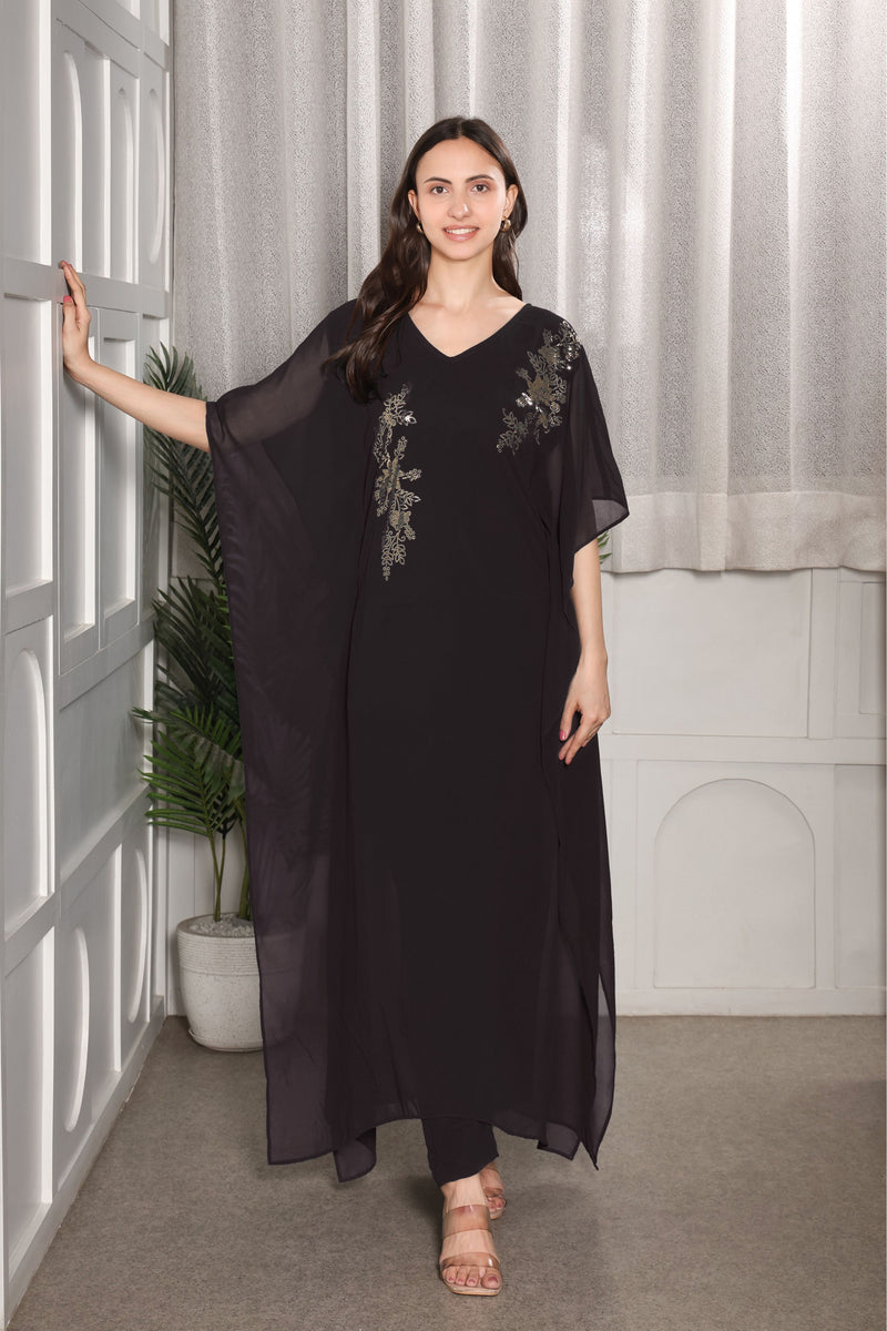Women's Sequins Embellished Georgette Kaftan set