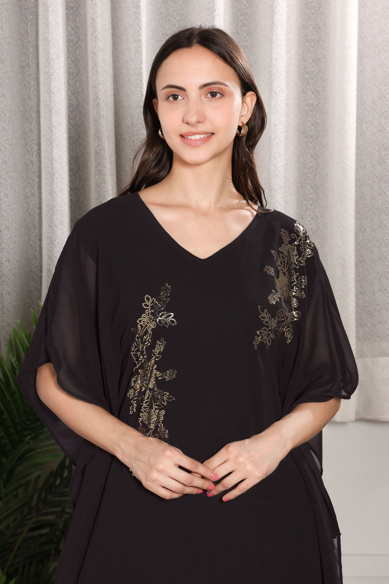 Women's Sequins Embellished Georgette Kaftan set