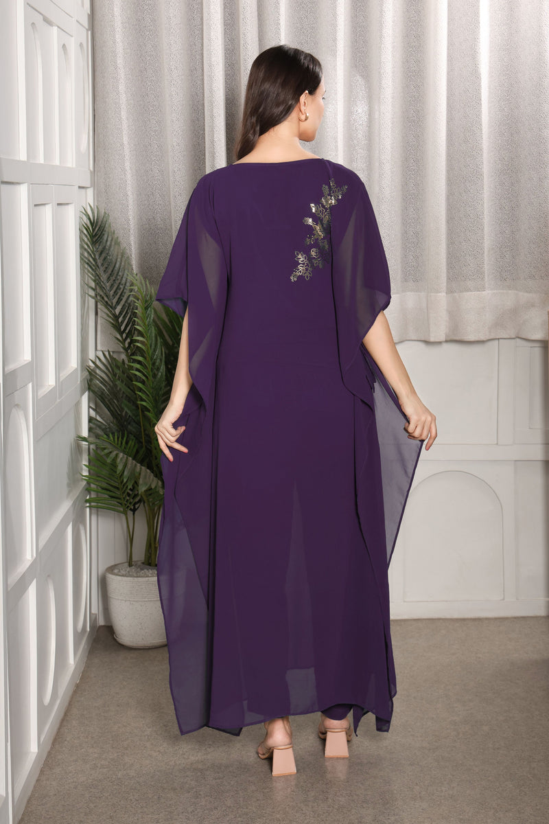 Women's Sequins Embellished Georgette Kaftan set