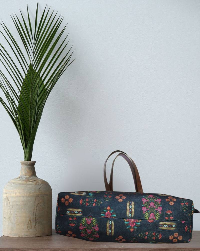 FLORAL MOTIFS PRINT TOTE BAG EB 5