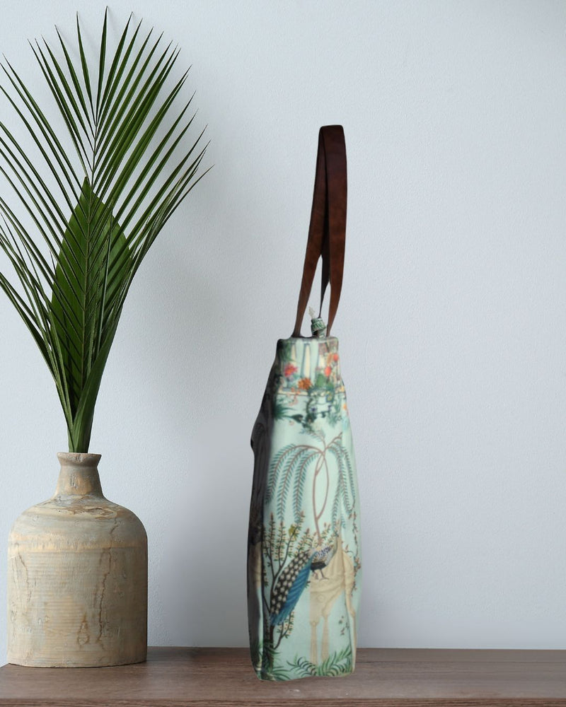 Mughal garden printed tote bag