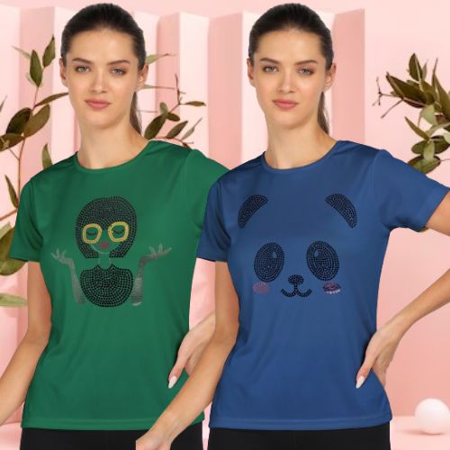 Women’s Polyester Sports T-Shirts (Pack of 2)