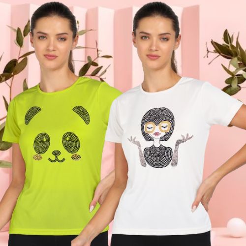 Women’s Polyester Sports T-Shirts (Pack of 2)