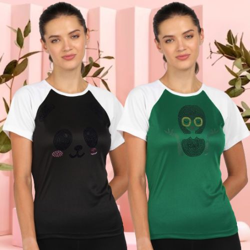 Women’s Polyester Sports T-Shirts (Pack of 2)
