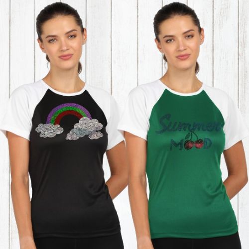 Women’s Polyester Sports T-Shirts (Pack of 2)
