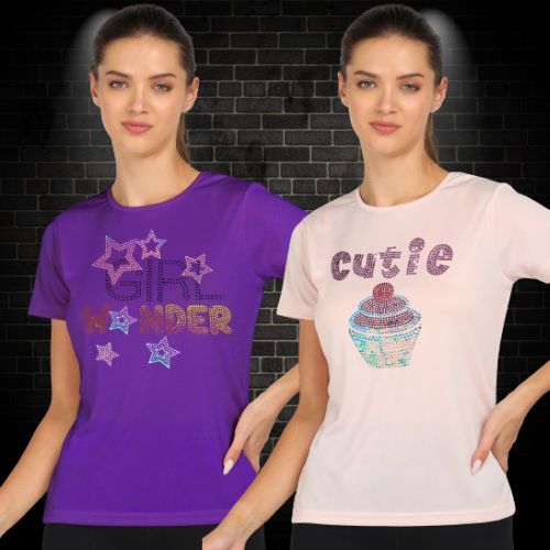 Women’s Polyester Sports T-Shirts (Pack of 2)