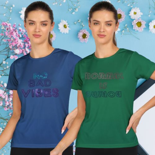 Women's Polyester Sports T-Shirt Pack of 2