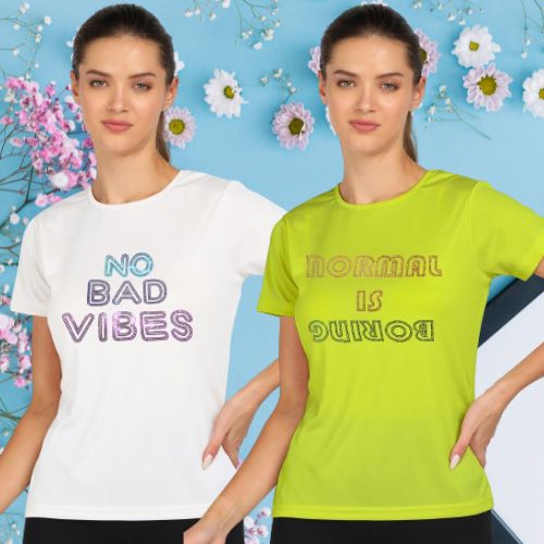 Women's Polyester Sports T-Shirt Pack of 2