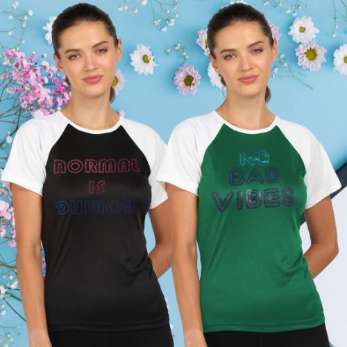 Women's Polyester Sports T-Shirt Pack of 2