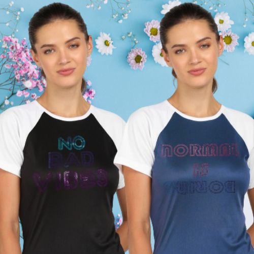 Women's Polyester Sports T-Shirt Pack of 2