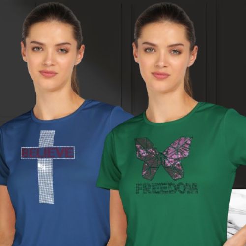 Women's Polyester Sports T-Shirt Pack of 2