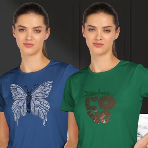 Women’s Polyester T-Shirt Pack of 2